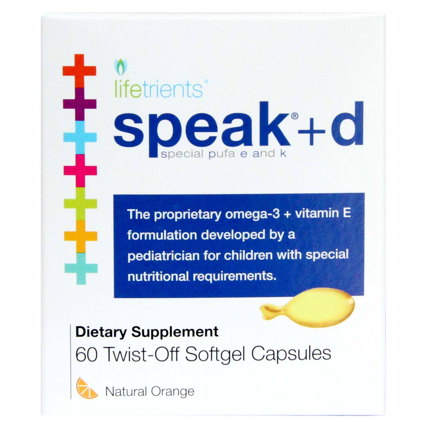Lifetrients, Speak+d, Natural Orange Flavor, 60 Twist-Off Softgels Capsules UPC 899399001237 | HiLife Vitamins